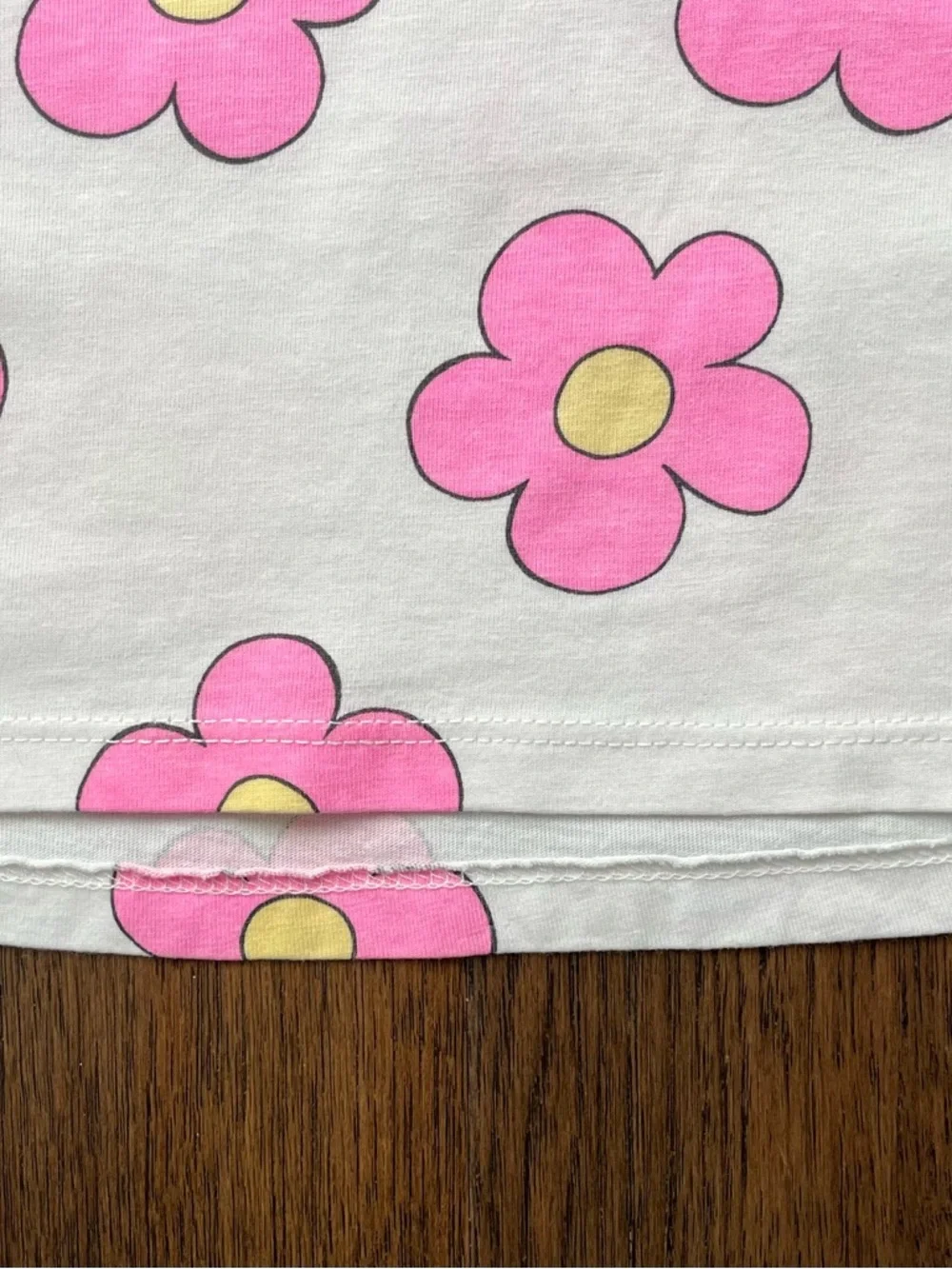 ZARA Girls Size 4/5 Pink Flower Tee White Short Sleeve - Picture 5 of 6